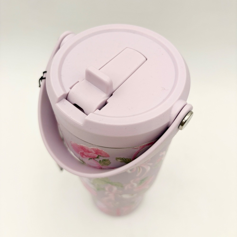 Hydrapeak Artisan Collection 30oz Tumbler Lavender Floral Bows Insulated Mug NEW - Picture 2 of 4